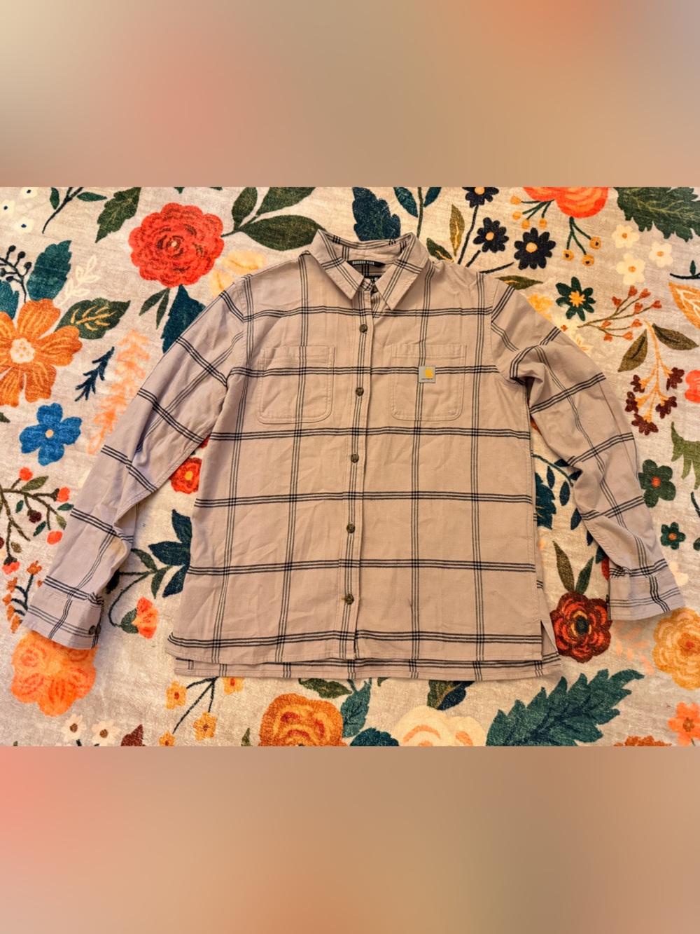 NWOT Carhartt Plaid Button Down Flannel Shirt | Small | Women’s | Lilac